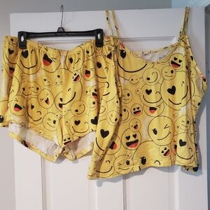 Yellow Emoji Pajama Set